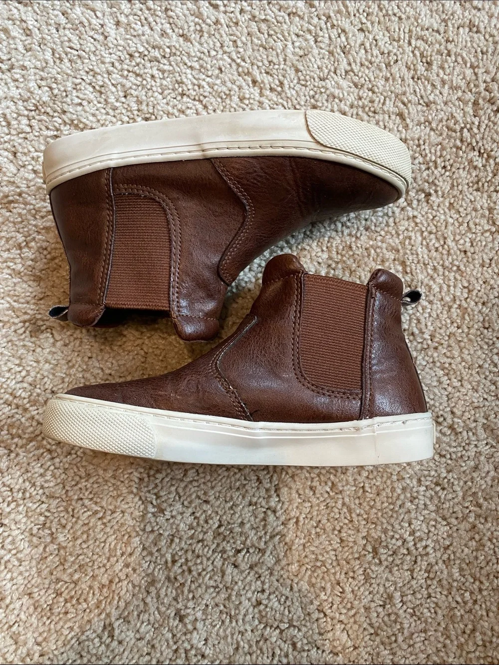 Old Navy Brown and Cream Kids Chelsea Boots